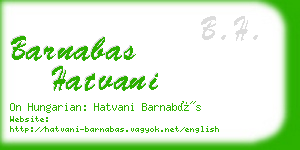 barnabas hatvani business card